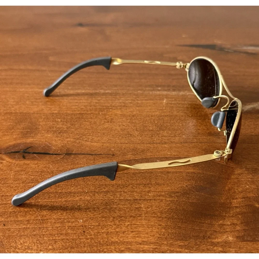 VINTAGE B&L RAY-BAN W2177 G15 GOLD ECLIPSE BIKERS ORBS MIRROR SUNGLASSES w/CASE